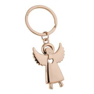 Llavero de ángel en oro rosa con recorte de corazón para llaves de coche - Product Image 1