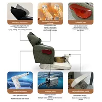 Fauteuil de pédicure électrique, table de massage, bain de pieds, canapé en cuir PU, cadre en acier inoxydable pour salon de beauté, spa, commercial, moderne