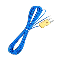 Sonde étanche IP65, résolution 1C, port série, thermocouple de type K, fil nu, capteur isolé en PTFE bleu