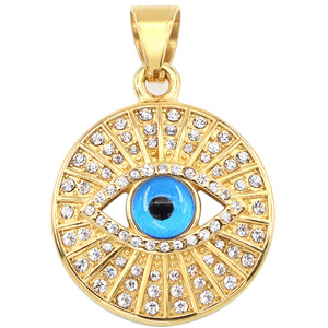 Usine en gros <span class=keywords><strong>pas</strong></span> <span class=keywords><strong>cher</strong></span> prix bijoux en acier inoxydable Offre Spéciale en acier inoxydable plein <span class=keywords><strong>diamant</strong></span> glacé oeil <span class=keywords><strong>pendentif</strong></span> - Product Image 2
