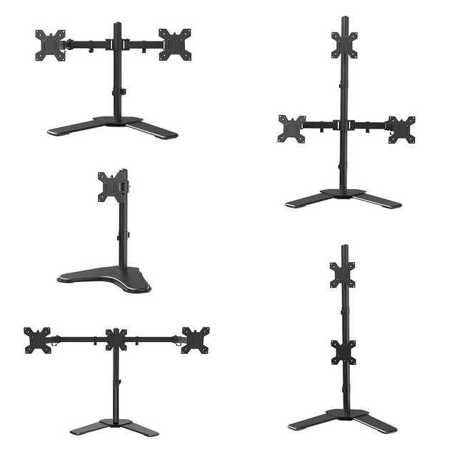 KHCOOHOO Stock LCD Computer Monitor Mount Dual Monitor Arm Stand Laptop Desk Mount 32 Inches Alloy Steel 360 Degree Swivel Black