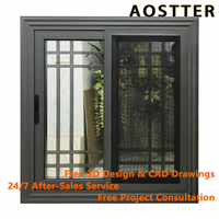 Ventanas Corredizas Modernas de Aluminio AOSTTER con Doble Acristalamiento, con Pantalla Antirrobo y Ventilación para Uso Doméstico