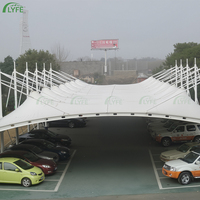 Abri de voiture incurvé en membrane PVDF Lyfe, anti-âge, pour extérieur, abri pour véhicules, pour parking