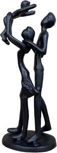 Statuette in Ghisa di Famiglia, Sculture di Famiglia a Tre, con Genitori e Bambino, per Arredamento Camera da Letto e Soggiorno, Regali per la Famiglia - Product Image 4