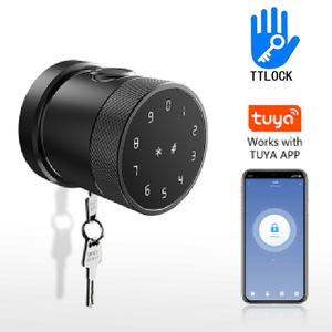 Türgriff Alexa Biometrische Finger abdruck tastatur Digital Electronic Wifi Ttlock Smart Schlafzimmer Rund knopf Türschloss - Product Image 4