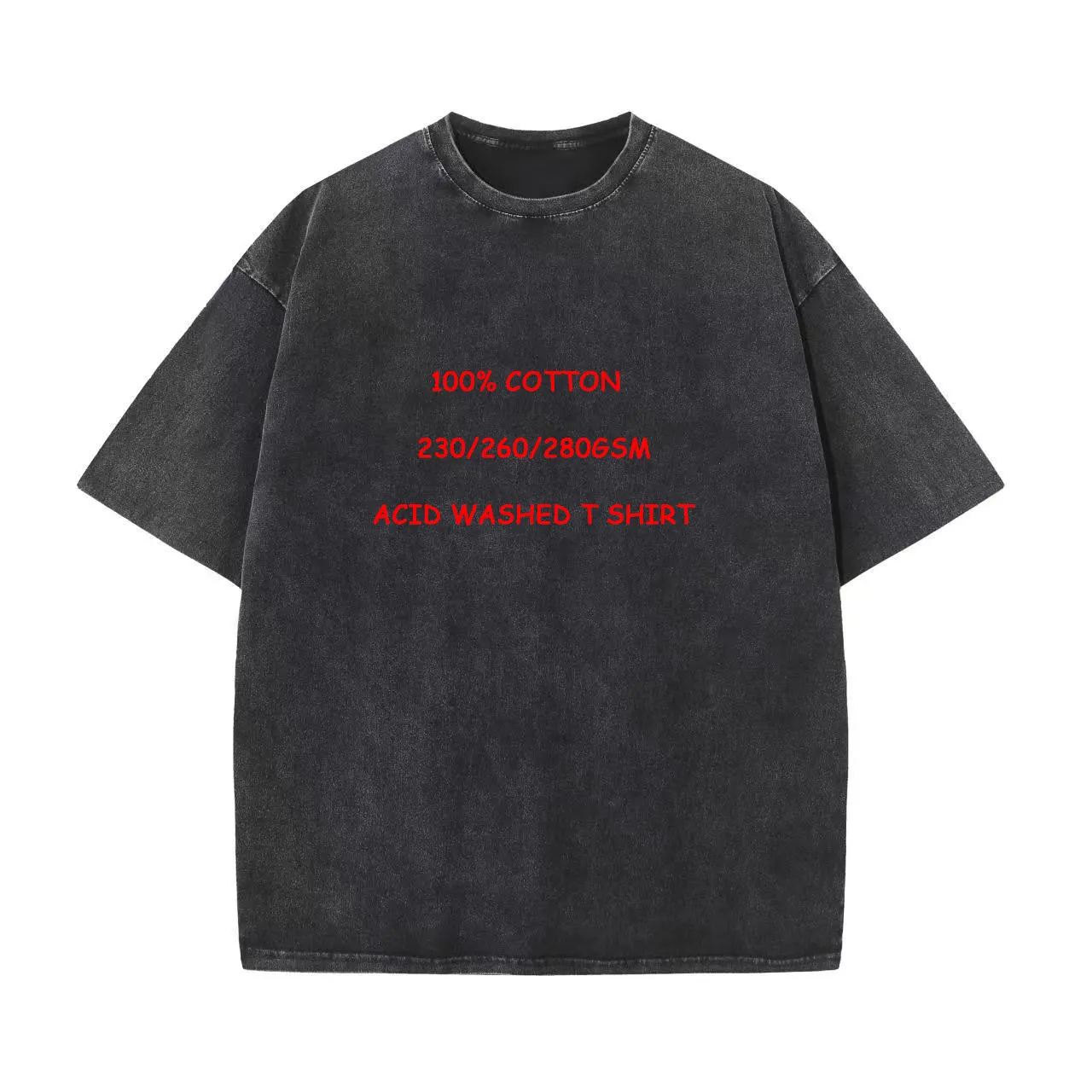 Camiseta lavada con ácido de alta calidad, ropa de calle, camiseta Vintage de gran tamaño, camiseta personalizada con estampado gráfico