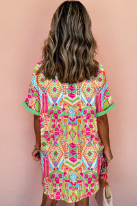 Ingrosso stampa floreale Southern <span class=keywords><strong>Grace</strong></span> estate vacanza al mare vacanza camicia a manica corta abito 2025 abiti Casual da donna - Product Image 2