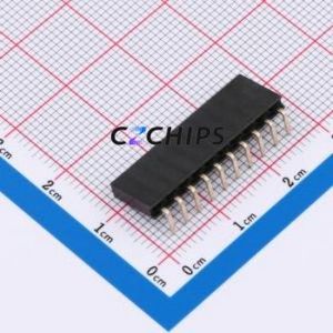 HX PM2.54-1x10P WC-Y Pin Socket Bent Lead Through Hole,P=2.54mm Connector 1x10P 2.54mm Square Hole Right Angle Insert - Product Image 2