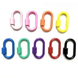 Số lượng lớn men hình bầu dục vít khóa Clasp kim loại mùa xuân móc khóa Keyring Carabiner Phụ kiện cho DIY Móc chìa khóa mặt dây chuyền đồ trang sức làm - Product Image 6
