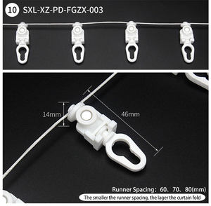 รางผ้าม่านแบบจีบเล็กพร้อมตัวเลื่อนดีไซน์รูปตัว S สำหรับอุปกรณ์รางและอุปกรณ์เสา - Product Image 3