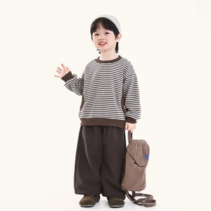 <span class=keywords><strong>Pull</strong></span> en <span class=keywords><strong>polaire</strong></span> pour bébé garçon, style coréen rayé, vêtements pour enfants, nouveau style d'hiver, imprimé teint en pièce, vêtement épais - Product Image 2