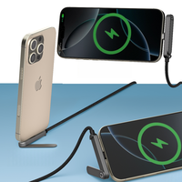 Câble de données USB-C vers C 240W 5A à charge rapide avec support de téléphone intégré en nylon et alliage de zinc pour iOS et ordinateur OEM ODM