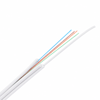 Kabel Fiber Drop FTTH 4 Core Tahan Cuaca GJYXCH Stok Tersedia, Dilengkapi Penyangga Logam, Dapat Menopang Sendiri, Putih/Hitam