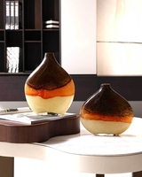 Ensemble de 3 vases en verre RYLAVA, artisanaux, avec glaçure dégradée, style Art Déco, légers, pour culture hydroponique, décoration de mariage, table de salon