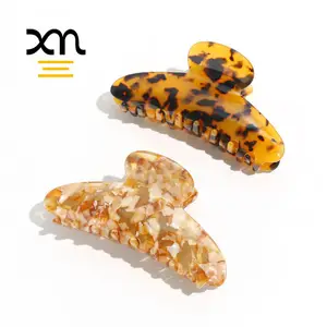 XinMei 11cm Xxl Classic Leopard Hair Claw Clip Tortoise Recycle Material Acetic Acid Claw Clip For Women Thick Hair Haarklammer
