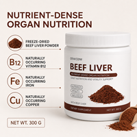 Poudre de foie de bœuf OEM Daily Nutrition 10g par portion, pot de 300g, supplément alimentaire riche en protéines, vitamine B12, fer et cuivre