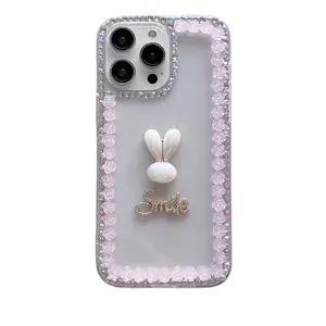 Bling Diamond Mirror Laser Pearl TPU Phone Case For iPhone 14 Pro Max 13 12 11 8 7 6 Plus luxury phone case