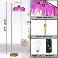 Lampe sur pied LED en fer de style bohème, décoration vintage pour salon, canapé, lampe de chevet en verre vert pour la protection des yeux