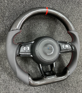Volante Deportivo de Fibra de Carbono Compatible con Volkswagen <span class=keywords><strong>Golf</strong></span> 4 5 6 7 8 GTI R MK5 MK6 MK7 MK8 2017, Actualización del Modelo Antiguo al Nuevo - Product Image 3
