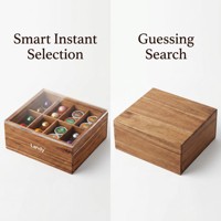 Boîte à capsules de café en bois de luxe Landy avec couvercle transparent, organiseur de dosettes de café premium à 8 compartiments pour la cuisine, vente en gros