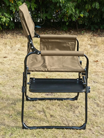 Chaise de Réalisateur Pliante en Acier pour Extérieur, Tissu Oxford 600D, Rangement Compact, Accoudoir Rembourré de 17 cm d'Épaisseur, Vente en Gros