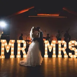 婚礼装饰嫁给我LED照明标牌丙烯酸4英尺大牌数字字母巨型点亮字母