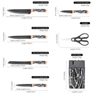 High Quality Kitchen <strong>Knives</strong> <strong>Set</strong> Non-Stick Coating Stainless Steel <strong>Knife</strong> <strong>Block</strong> <strong>Sets</strong> Kitchen <strong>Knife</strong> <strong>Set</strong> With Scissor - Product Image 5
