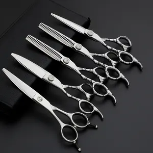 9Cr18 Stainless Steel 56HRC Salon Barber Cutting Styling Shears Tools Hairdressing Thinning Professional Hair Scissors