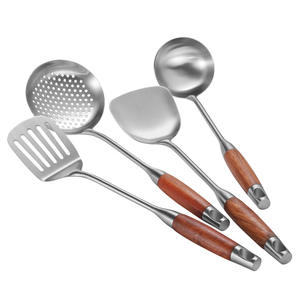 Ensemble d'ustensiles de cuisine en acier inoxydable Rosewood, 4 pièces, résistant à la chaleur, spatule, cuillère - Product Image 1