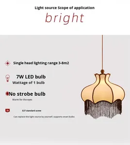 Pháp Retro phòng ngủ hiện đại Bàn cà phê ánh sáng mặt dây chuyền wabi-sabi phong cách Mỹ sang trọng phòng khách sắt Đèn bàn - Product Image 6