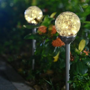 Solar Crack Ball Led Ground <b>Light</b> 8 Inch Split Pattern Outdoor Garden Lawn Landscape Lighting Waterproof With Solar <b>Panel</b> - Product Image 1