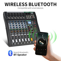 XTUGA CT6 USB Table de Mixage Audio Numérique Professionnelle 6 Canaux, Console de Mixage Vidéo & Lumière à Prix Abordable