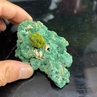 Spécimen minéral naturel Heulandite verte, cristal brut, collection, décoration, Autunite, Calcouranite, minéraux fluorescents