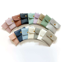 Pochette de luxe en cuir végétalien avec logo, mini étui de voyage pour écouteurs, sac organisateur pour brillant à lèvres, pochette cadeau pour mariage, vente en gros