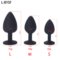 S/M/L Noir/Rouge/Rose/Violet Silicone Souple Sexy Femme G-Spot Plug Anal Bijoux En Cristal Butt Plug avec Diamant Anal Sex Toys