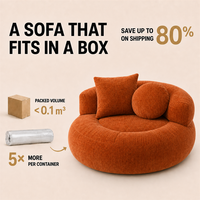Bestseller Nest-Stuhl Sofa Sitzsack-Sofa in einer Box Ohne Montage Rund Rostorange Edles Möbelstück für Innen-Gesprächsbereiche