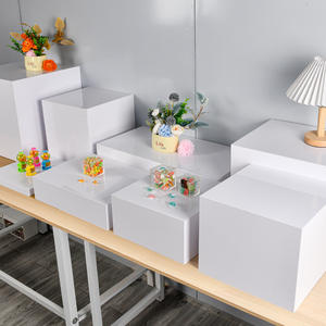 White Buffet Acrylic Table <strong>Riser</strong> Cube <strong>Display</strong> Acrylic <strong>Display</strong> Box Hollow Buffet <strong>Food</strong> Dessert Prop <strong>Display</strong> Rack - Product Image 4