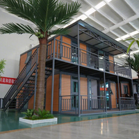 Maison de vacances en conteneur préfabriqué avec véranda, trois chambres, pack plat - Maison de conteneur préfabriquée de luxe ISO CE