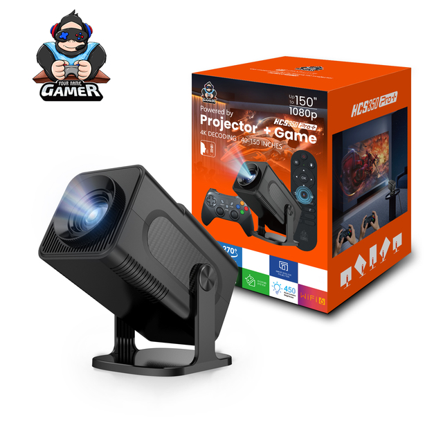 H713 HCS350pro+ Laser Projector Android 16 RAM 2GB ROM 16GB 1080P HD 450 LUMENS 17 Simulator 2 Wireless Controller Portable