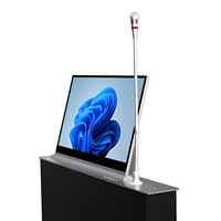 Système de conférence pour salle de réunion professionnelle avec moniteur LCD escamotable et microphone intégré