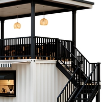 Maison conteneur modifiée en acier préfabriqué, maison modulaire, café-restaurant 20ft 40ft avec balcon