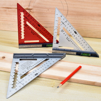 Outil de mesure carré de vitesse de règle triangulaire en alliage d'aluminium multifonctionnel industriel détachable de 7 "pour les ingénieurs charpentiers