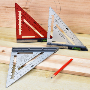 Промышленная многофункциональная Съемная 7-дюймовая треугольная линейка из алюминиевого сплава, квадратный измерительный инструмент для инженеров-плотников - Product Image 3