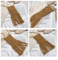 Caliente pequeño de moda Boho algodón niñas regalo Smartphone bolsa móvil soporte macramé hombro hecho a mano teléfono bolsa