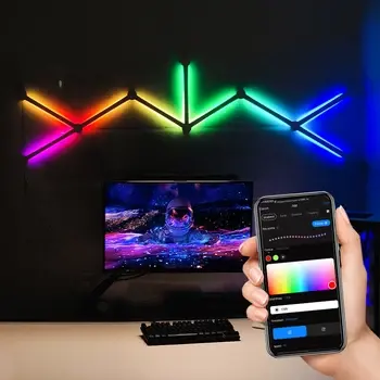 Kamer Decor Licht Muur Led Lamp Rgb Voor Home Decor Lampen Smart Lamp Panel Gaming Rgb Verlichting Geluid Ritme Smart Led Strip Light