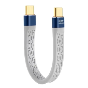 Cable Corto USB Tipo <span class=keywords><strong>C</strong></span> a Tipo <span class=keywords><strong>C</strong></span> de 240W para Carga Rápida, Transferencia de Datos de 40Gbps, Cable de Extensión Plano y Delgado FPC de 8K - Product Image 2