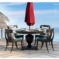 Ensemble de meubles de jardin en aluminium moulé moderne, durable, confortable et portable, table et chaises pour l'extérieur, idéal pour le jardin, l'hôtel, le parc