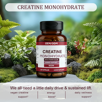 Capsules de créatine monohydrate à marque privée OEM/ODM, vitamines B12 et B6, 60 capsules végétaliennes pour adultes, complément énergétique, 2 capsules par portion
