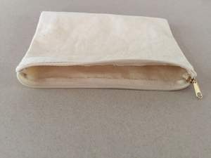 Pochette en toile de coton biologique 5 pièces, pochette d'emballage à fermeture éclair, sac de cosmétiques, en lin RPET naturel, pour maquillage - Product Image 5