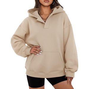 Sudadera con Capucha para Mujer FOXA, Sudadera de Manga Larga con Bolsillo Tipo Canguro, Sudadera Básica de Felpa - Product Image 1